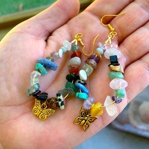 Butterfly crystal earrings handmade new